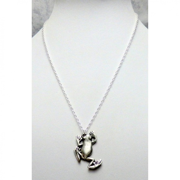 Pewter Climbing Tree Frog Necklace 1476 - Picture 2 of 6